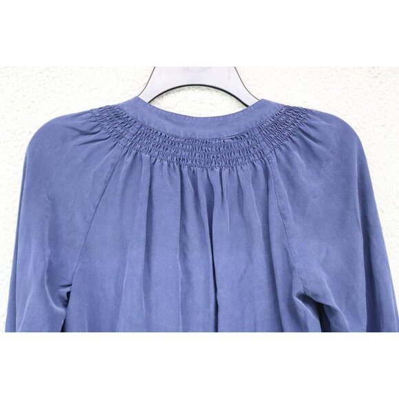 Lilly Pulitzer Navy Blue 100% Silk Long Sleeve Blouse-Size Small - Picture 13 of 13
